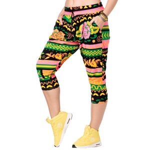 Zumba Dance Tribe Capri Harem Pants in Groovin Green, size Small / Spicy